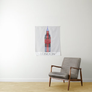 London Big Ben Union Jack Tapestry