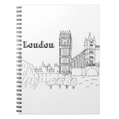 London Big Ben Vacation Drawing Vacation Art Trave Notebook