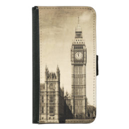London Big Ben: Vintage View Samsung Galaxy S5 Wallet Case