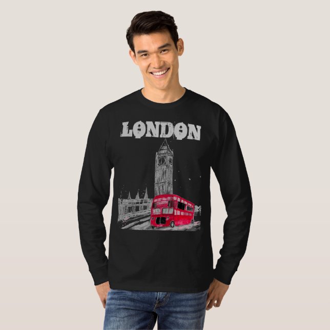 London Black Modern England United Kingdom T-Shirt (Front Full)