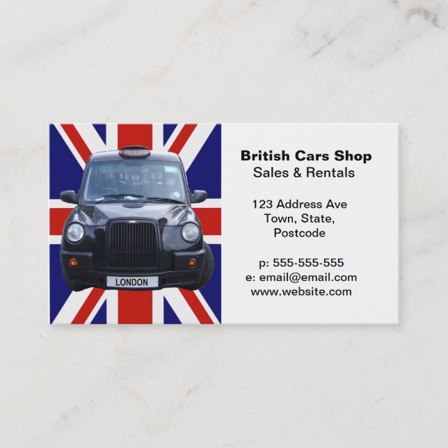 London Black Taxi Cab Business Card (Front)