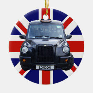 London Black Taxi Cab Ceramic Ornament