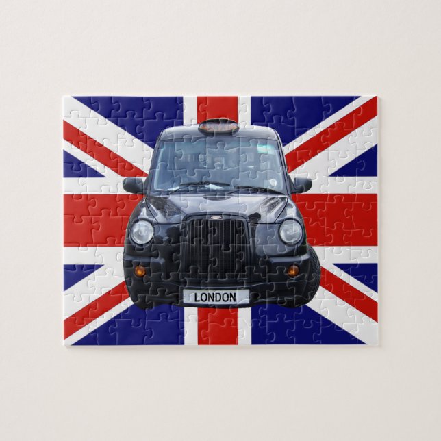 London Black Taxi Cab Jigsaw Puzzle (Horizontal)