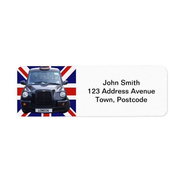 London Black Taxi Cab Label (Front)