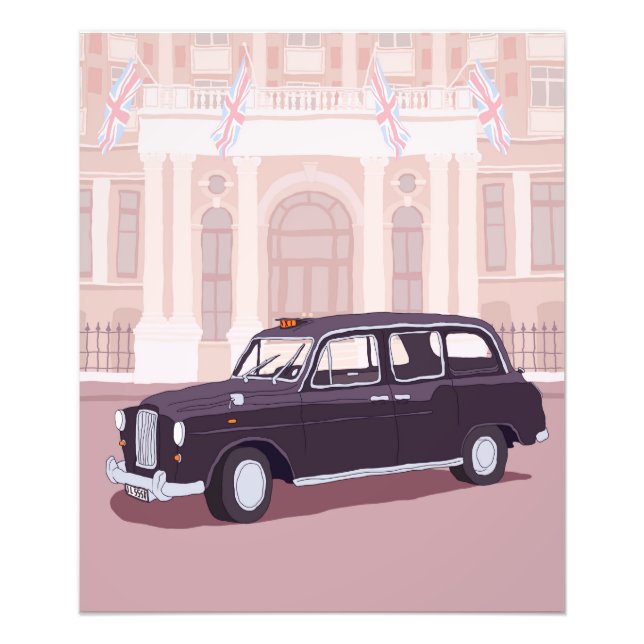 london black taxi cab photo print (Front)