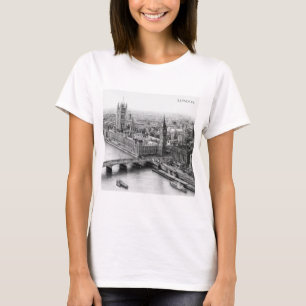London Black & White Pencil Drawing T-Shirt