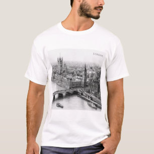 London Black & White Pencil Drawing T-Shirt