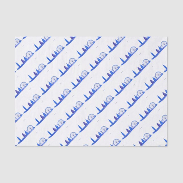 London blue England pattern skyline Cool Trendy  Tissue Paper (Front)