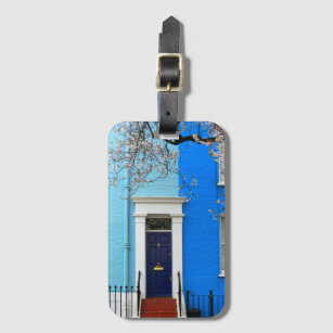 London Blue Houses Cherry Blossoms England Photo Luggage Tag