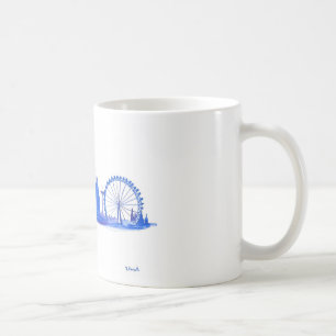 London Blue skyline watercolor England Modern Coffee Mug