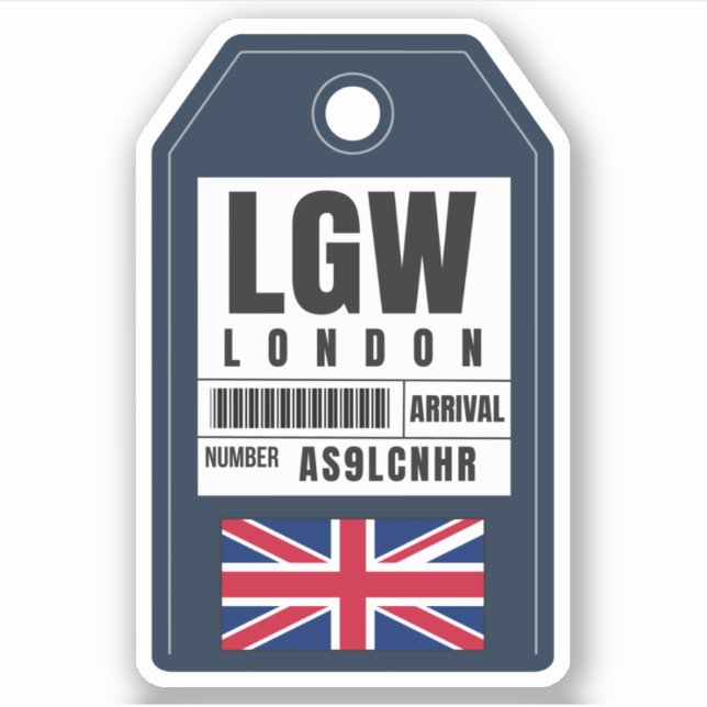 London Boarding Pass - England LGW Sticker (Front)