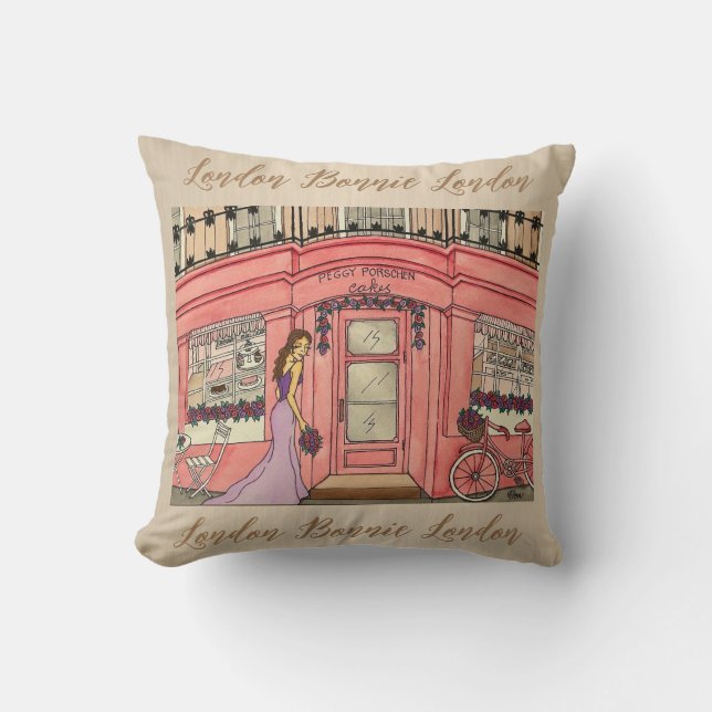 London Bonnie London Bakery Women Of Travel Throw Pillow (Front)