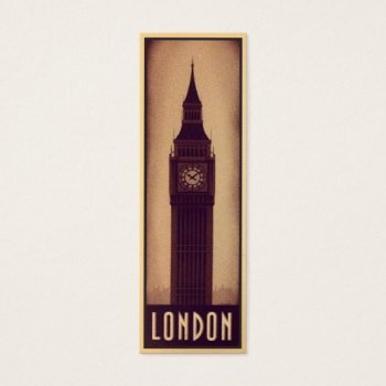 London Bookmark Card With Big Ben Silhouette by cardland at Zazzle