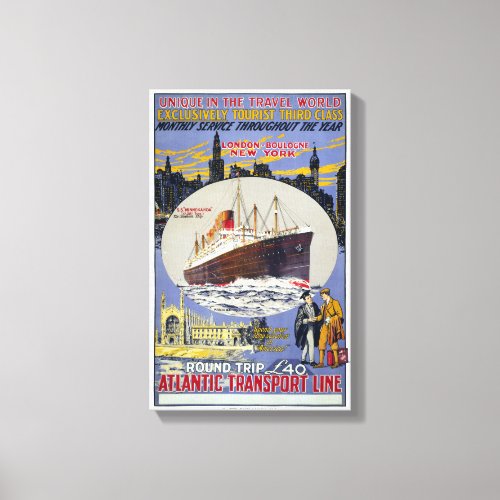 London_Boulogne New York Vintage Travel Poster Canvas Print