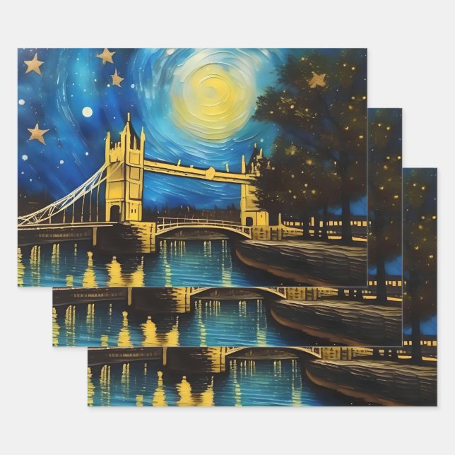 London Bridge Acrylic Art, Wrapping Paper Sheets (Set)