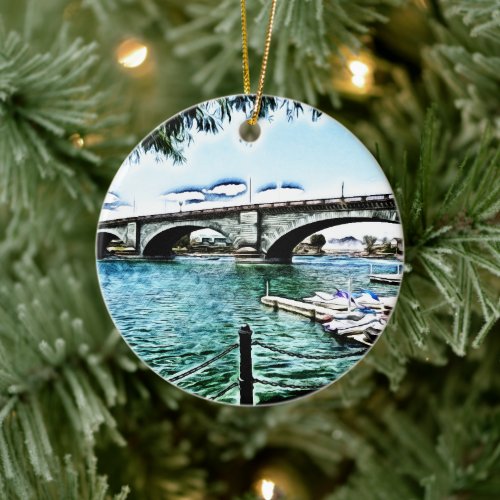 London Bridge at Lake Havasu City Arizona Ceramic Ornament