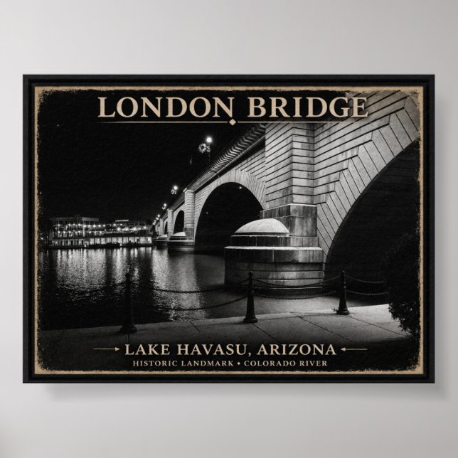 London Bridge Black & White Night Poster (Front)