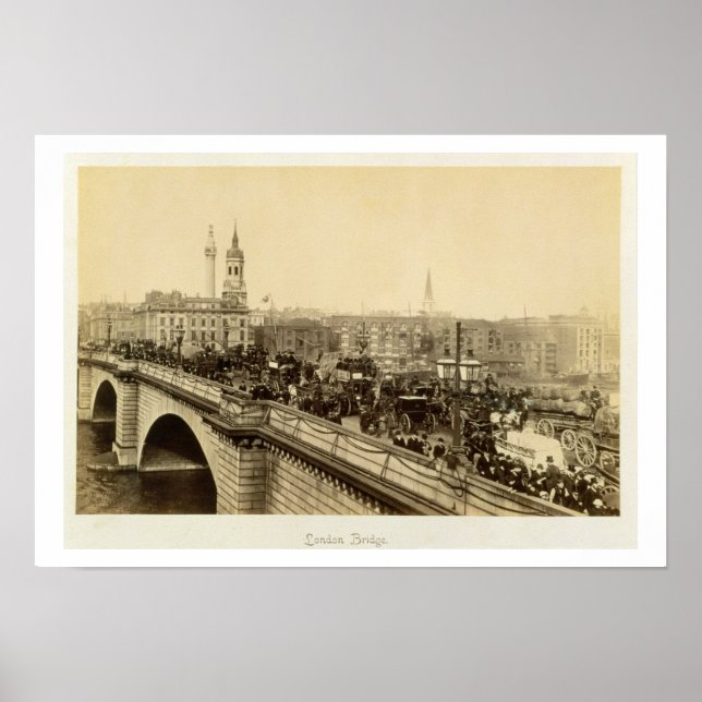 London Bridge, c.1880 (sepia photo) Poster (Front)