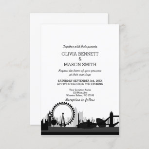 London Bridge Cityscape Wedding Invitation