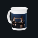London Bridge Drink Pitcher<br><div class="desc">The famous London Bridge or Tower of London at night</div>