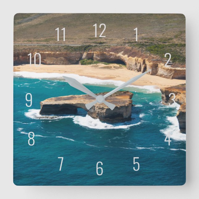 London Bridge Great Ocean Road Aerial Air Square Wall Clock (Front)