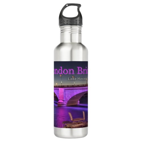 London Bridge Lit Up  Stainless Steel Water Bottle