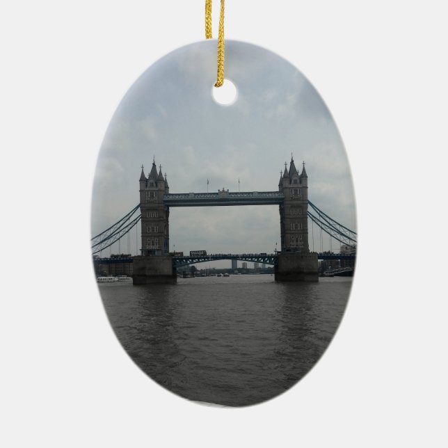 London Bridge & Phone Box - Ceramic Ornament (Back)