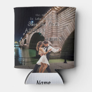 London Bridge Save the Date Invitation Can Cooler