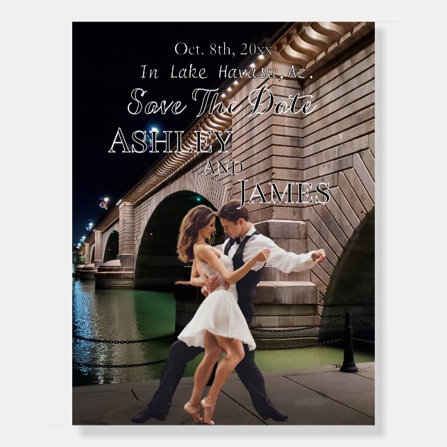 London Bridge Save the Date Invitation Foam Board (Front)