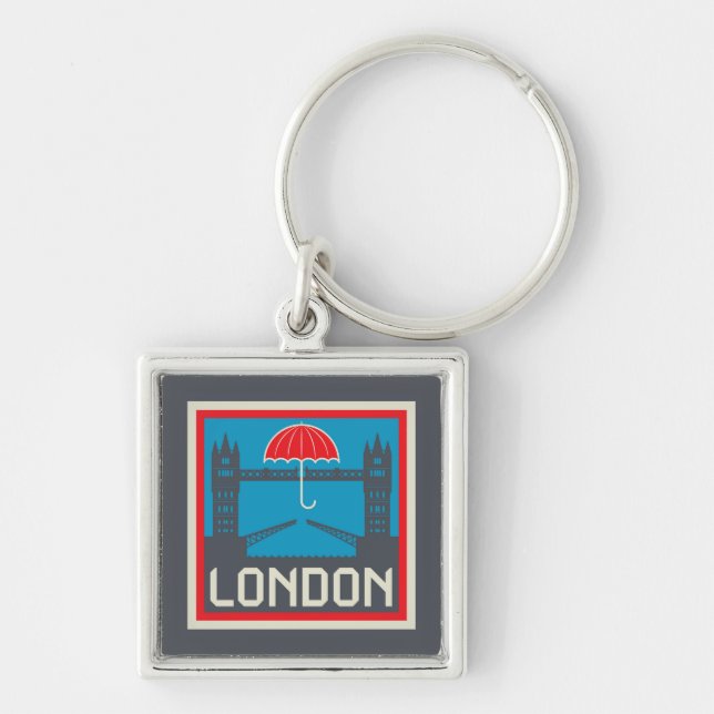 London Bridge with Umbrella Keychain (Front)