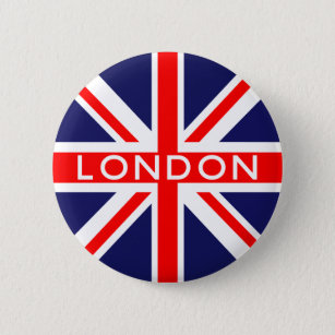 London : British Flag Pinback Button