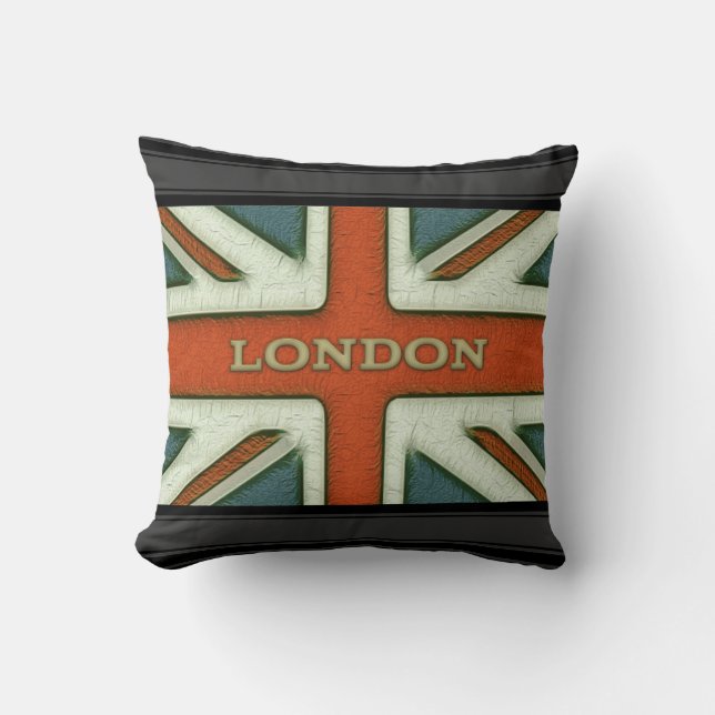 London British Flag Throw Pillow (Front)