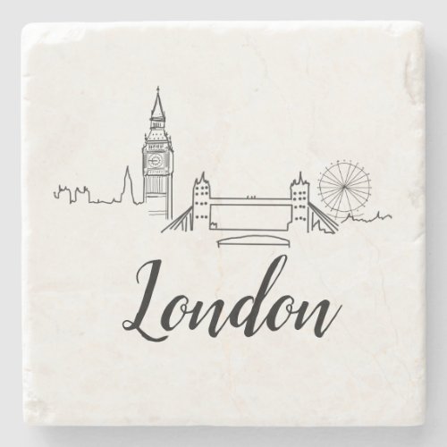 London British Illustration Stone Coaster