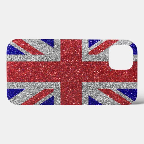 London British Union Jack Flag Glitter Stylish iPhone 13 Case