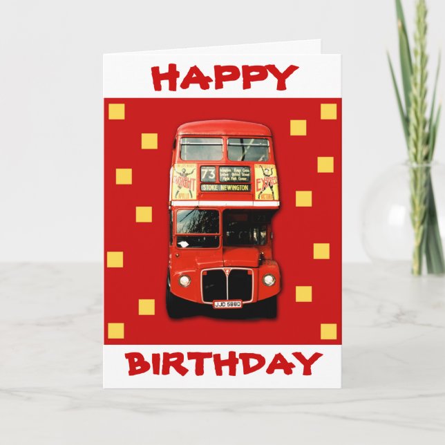 London Bus Birthday Card 01 (Front)