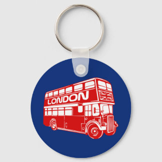 London Bus button Keychain
