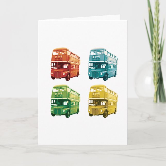 London Bus Greetings Card (Front)