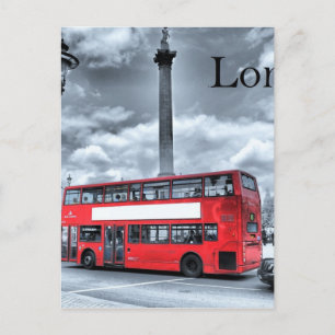 LONDON BUS in Black & White (St.K) Postcard