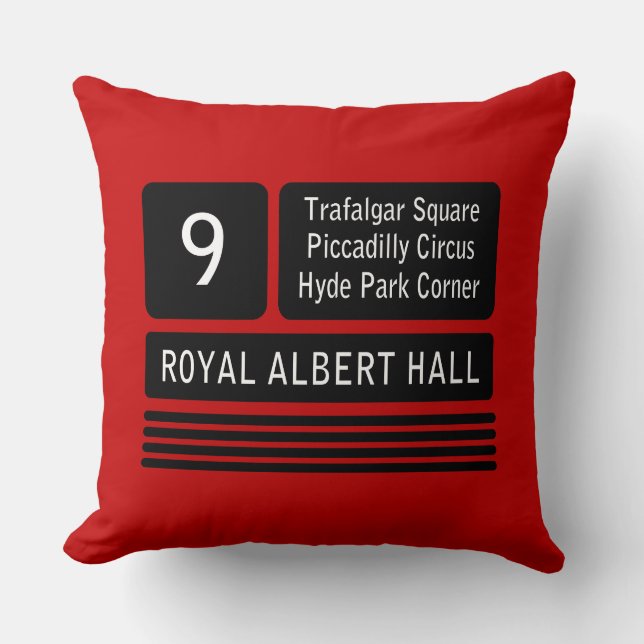 London Bus Route Sign Throw Pillow (Front)