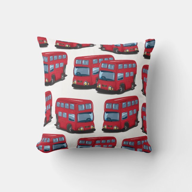 London Bus Throw Pillow (Front)