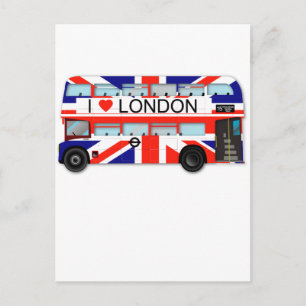 London Bus Union Jack Postcard
