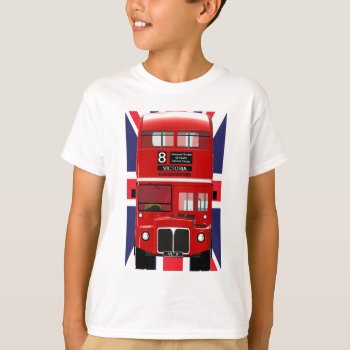 London Bus With Union Jack T-shirt by sc0001 at Zazzle