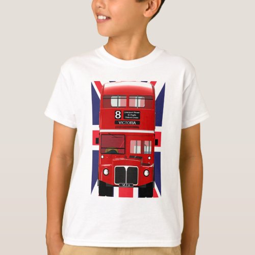 London Bus with Union Jack T_Shirt