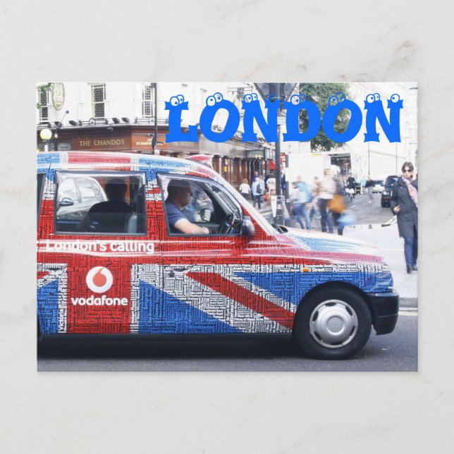 London Cab Postcard (Front)