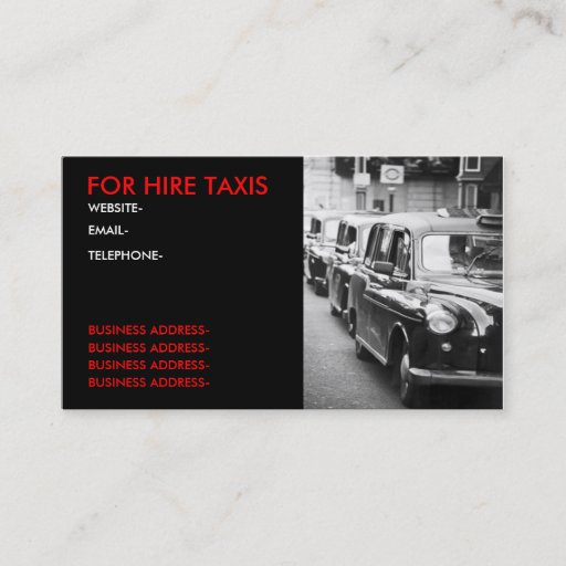 Customizable London cabbies business card templates