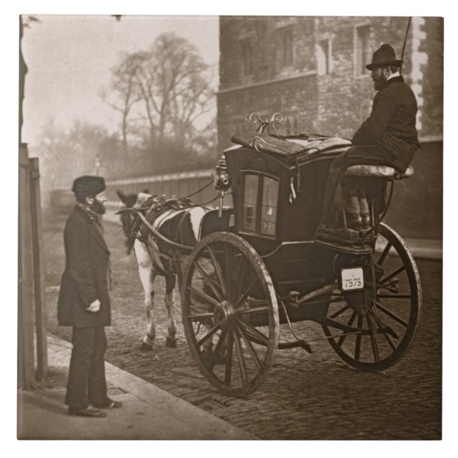 London Cabmen, from 'Street Life in London', 1877- Ceramic Tile (Front)