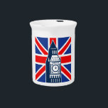 London Calling Beverage Pitcher<br><div class="desc">Big Ben and the Union Jack</div>