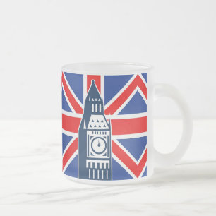 London Calling Frosted Glass Coffee Mug
