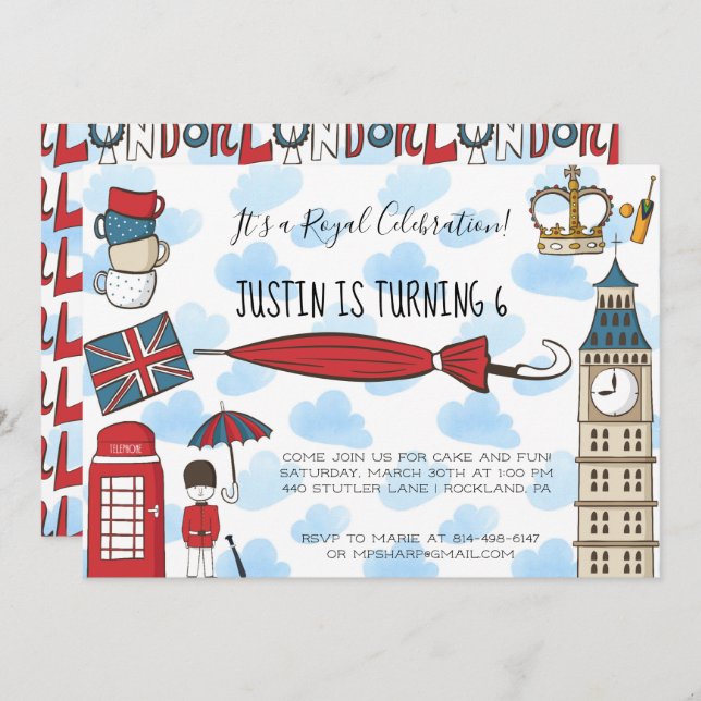 London Calling Party Invitation (Front/Back)