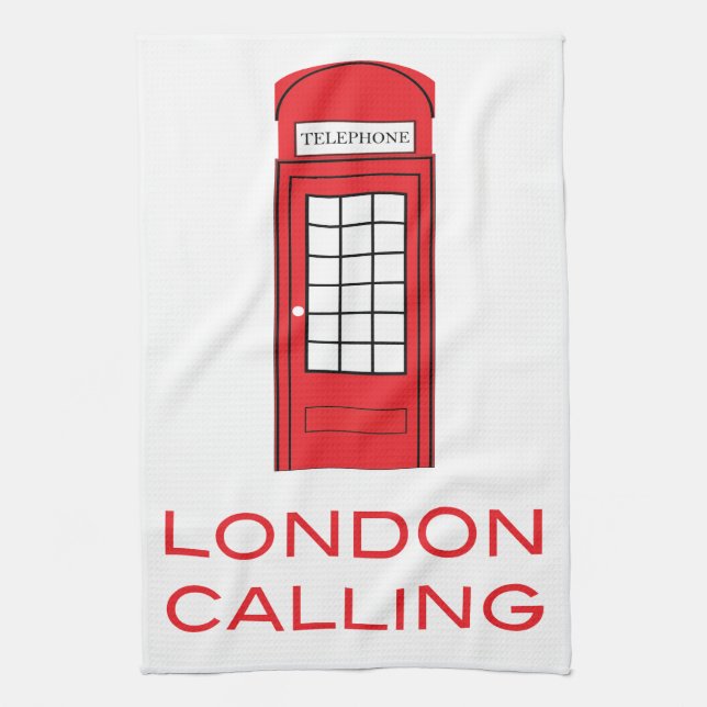 London Calling Phone Booth Towel (Vertical)